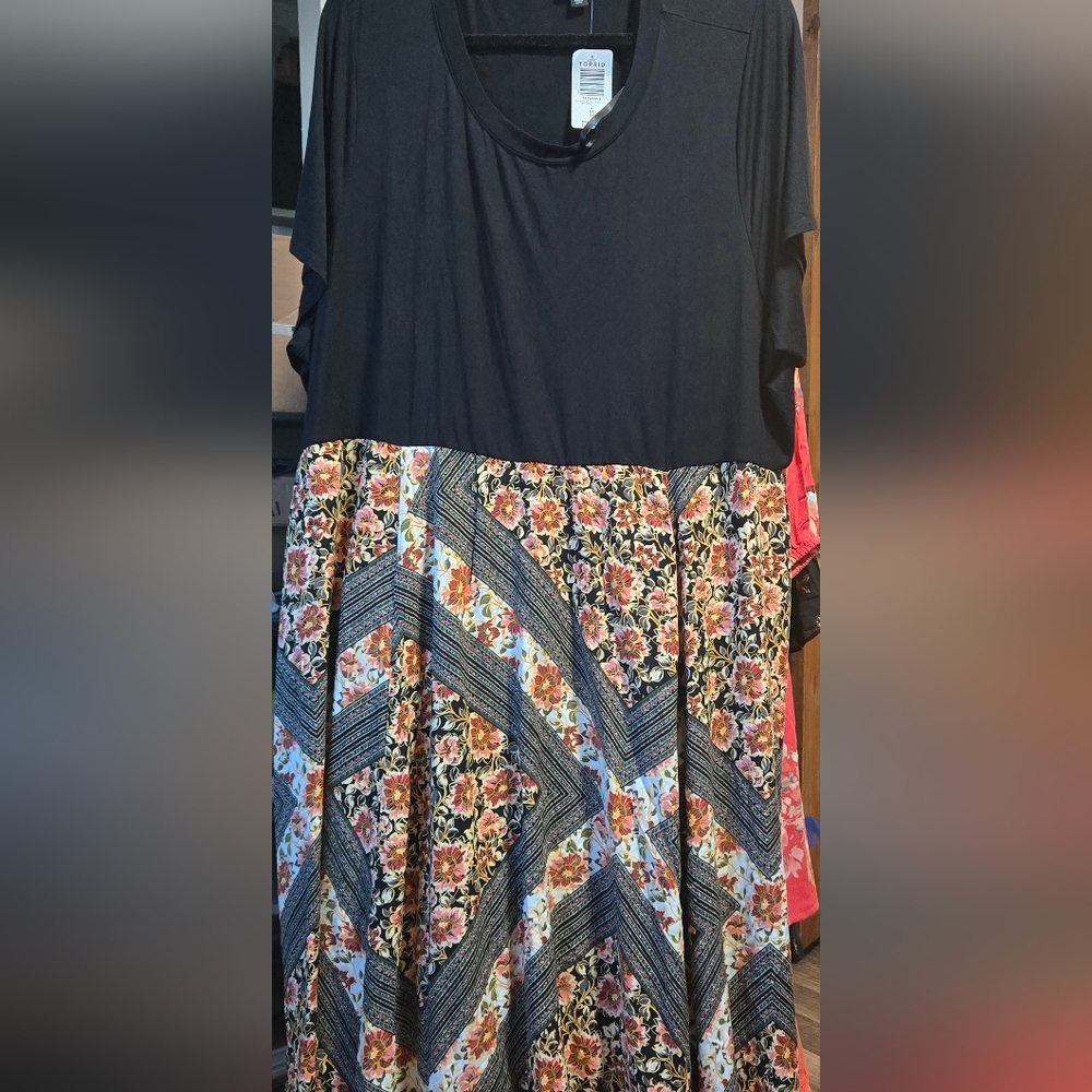 Torrid Black Dress with Floral Print